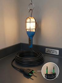 Lampada da lavoro portatile blu con gabbia protett