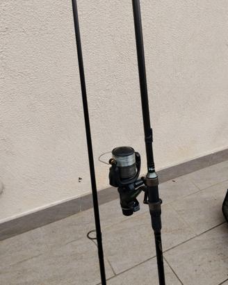 Canne k karp hurugon con mulinelli Shimano 8000