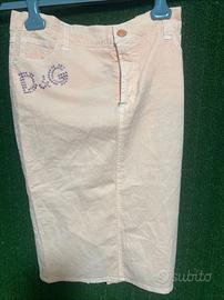 Gonna Estiva Rosa Dolce E Gabbana Con Logo Ricamat