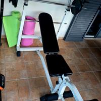 panca sport regolabile con bilanciere  dischi pes