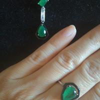 Parure in argento con smeraldi doppietta 