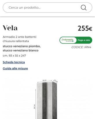 armadio mondo convenienza VELA 2 ANTE come Nuovo 