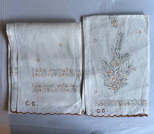 set asciugamani puro lino con cifre