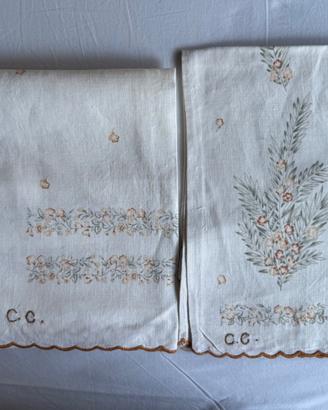 set asciugamani puro lino con cifre