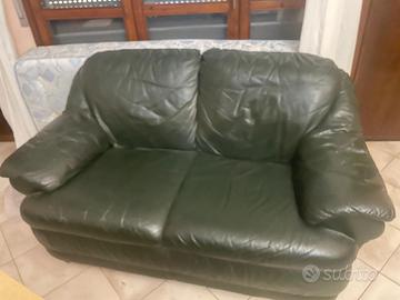 Divano pelle verde 2 posti