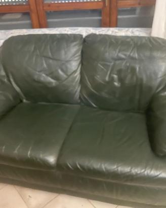 Divano pelle verde 2 posti