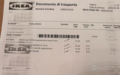 Letto e cassettiera IKEA