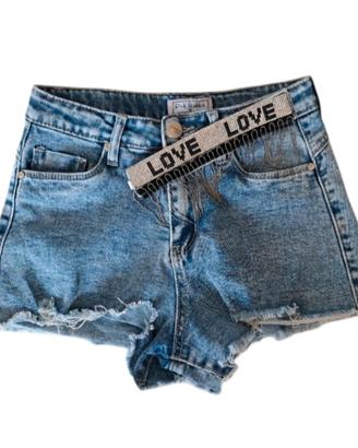 Shorts jeans bambina 10 anni "Pink Rabbit"