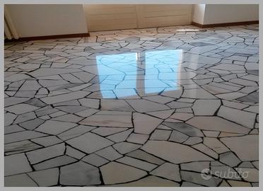 Palladiana marmo Bianco Carrara