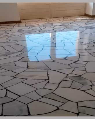 Palladiana marmo Bianco Carrara