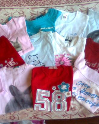 Stock T-Shirt ragazza, dai 6 ai 12 anni, in cotone