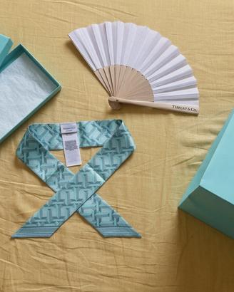 🩵 Tiffany & Co. Silk Scarf + Fan Set 🩵