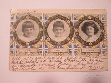 Cartolina augurale Savoia con Umberto Jolanda Mafa