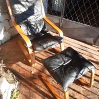 Poltrona poang in pelle