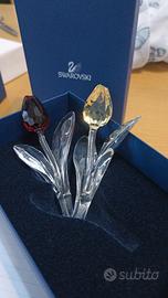 Due Tulipani giallo e rosso Swarovski 