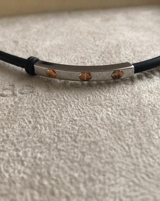 Bracciale in acciaio e caucciù