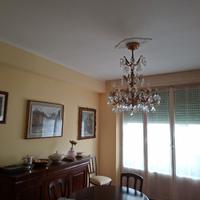 Lampadario in ottone e cristallo