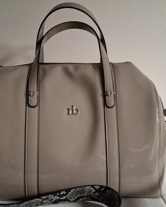 BORSA VERNICE GRIGIA 