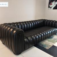 Divano Chester Industrial Club L. 270 pelle nera