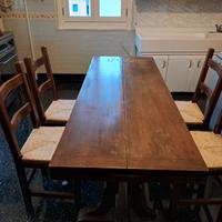 Tavolo  pesante antico estens.+4 sedie entro 23.02