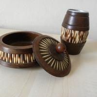 set da scrivania in legno africano