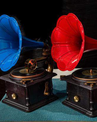 Fonografo carillon vintage con cassetto