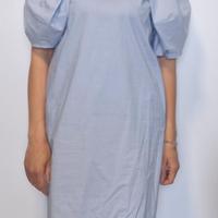 abito estivo mezza manica a sbuffo colore azzurro1