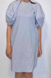 abito estivo mezza manica a sbuffo colore azzurro1