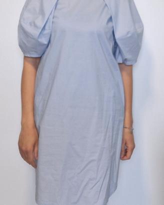 abito estivo mezza manica a sbuffo colore azzurro1
