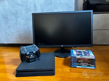Playstation4 Slim 500GB,giochi,monitor,controller