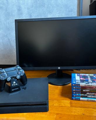 Playstation4 Slim 500GB,giochi,monitor,controller