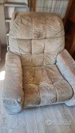 Grande Poltrona in pelle scamosciata