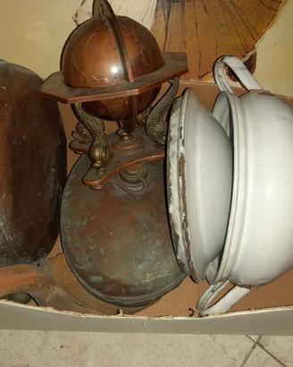 Vasi e oggetti vintage in rame e metallo