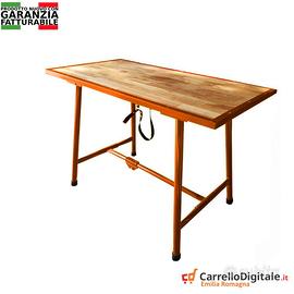Tavolo lavoro pieghevole legno e acciaio Arancio