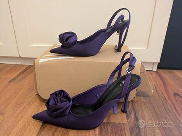 Scarpe zara in raso viola