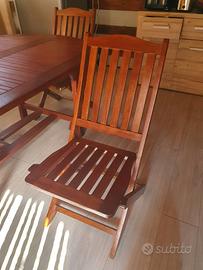 6 Sedie ripiegabili  in legno massello