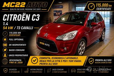 Citroen C3 1.4 Exclusive UNICO PROPRIETARIO OK NEO