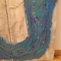 dipinto astratto su tela con tecnica mista 