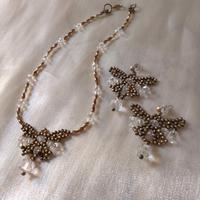 Collana Orecchini Vintage Ottone Farfalla elegante