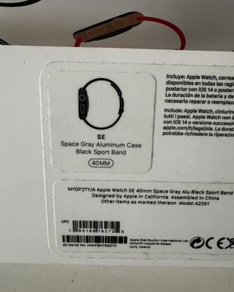 Apple watch se 1 gen.  space grey alluminio 40 mm