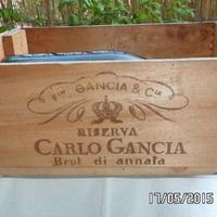 Cassetta in legno F.lli GANCIA x 3 bott.  anni '60