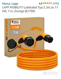 Cavo ricarica auto elettrica LAPP 11kW 7m