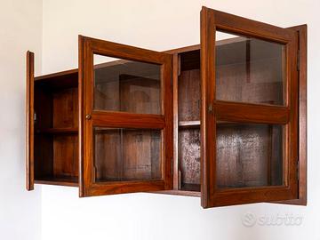 Vetrinetta pensile in legno massello artigianale