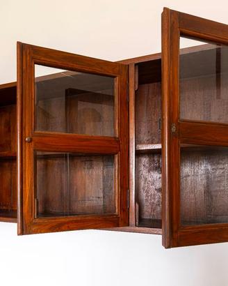 Vetrinetta pensile in legno massello artigianale