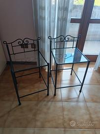 COMODINI IN FERRO/VETRO