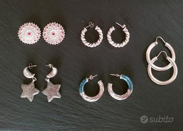 lotto orecchini argento e bigiotteria vintage