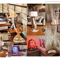 Lampade Led in Legno di Mare e Brugmansia