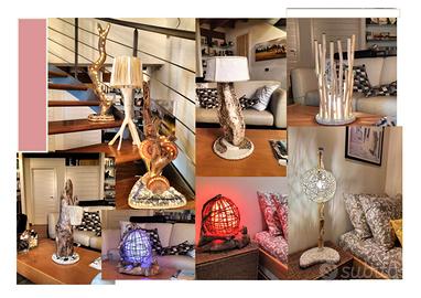 Lampade Led in Legno di Mare e Brugmansia