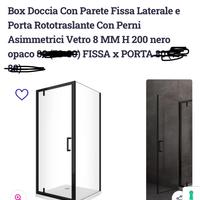 Box doccia nero opaco porta 80 fisso 100