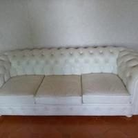 DIVANO FRAU  IN VERA PELLE BIANCO 3 POSTI